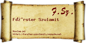 Fürster Szulamit névjegykártya
